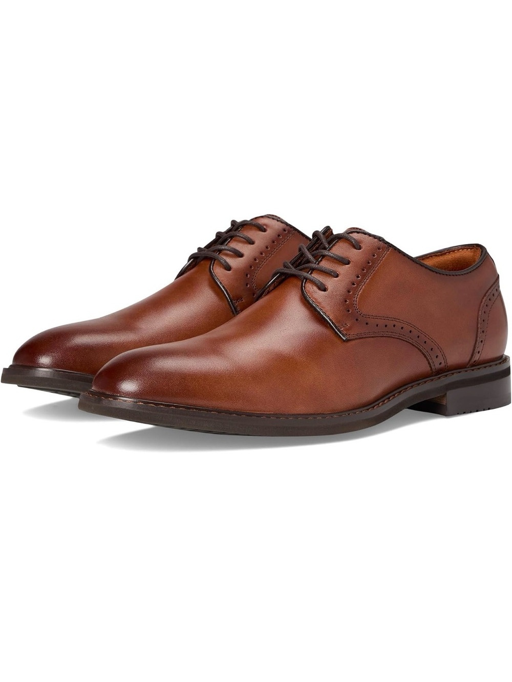 Stacy Adams Benson Men’s Size 14 Brandy Leather Plain Toe Lace Up Dress Shoes